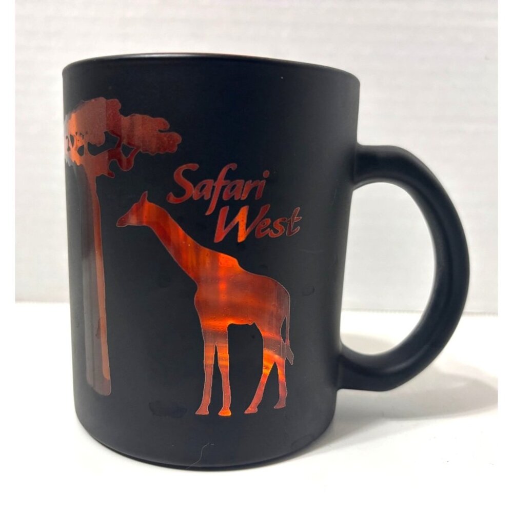 Safari West Black & Orange Giraffe Mug 14 Oz Matte Finish Collectible Sonoma